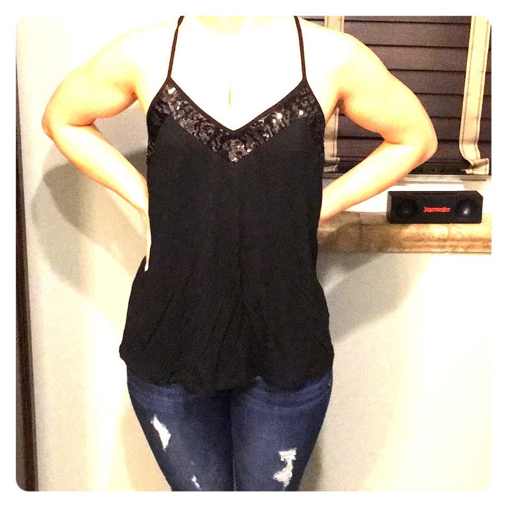 Black sequin blouse